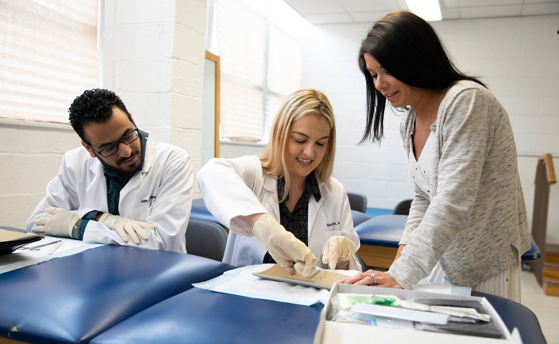 PA students practicing techniques.