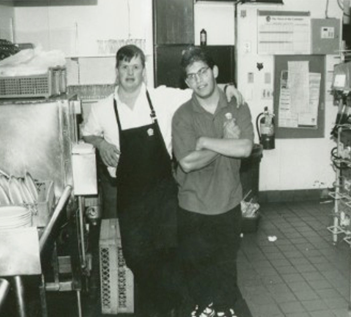 two men in kitchen