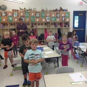 Children participating in the Educate 2B, a school-based yoga and mindfulness program. Touro students tested the program's effectiveness. 