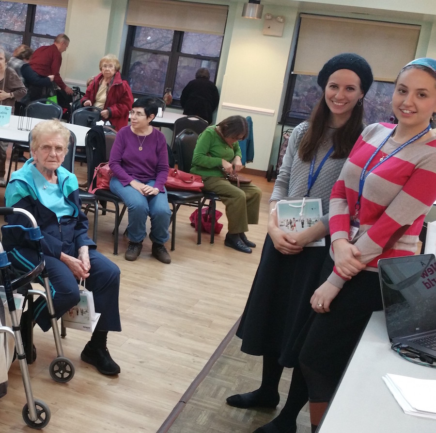 Touro's School of Health Sciences' Dr. Karen Schwartz visited a local senior center with two students (pictured above) in November. 