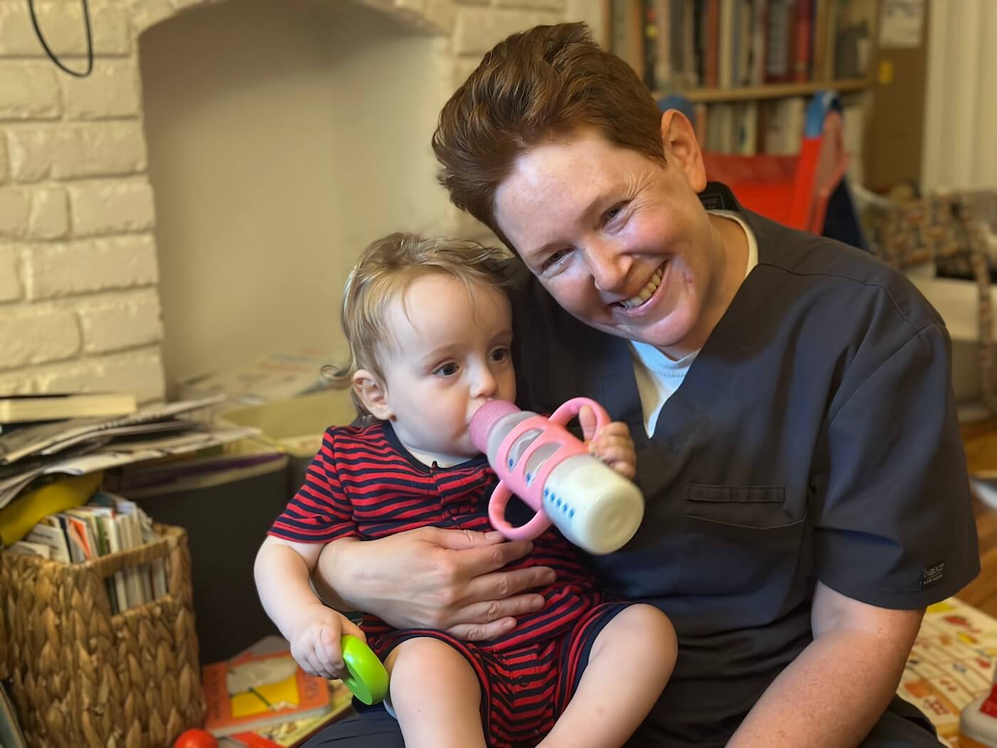 Rebecca Sklaren with one of her pediatric physical therapy patients.