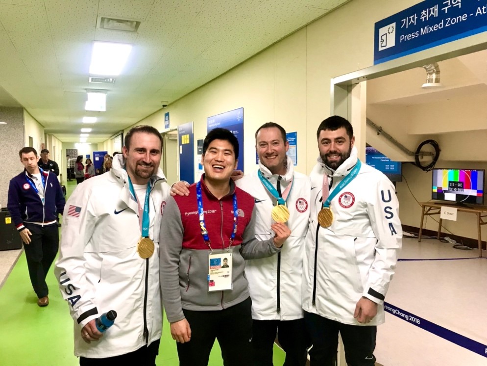 Four men at the 2018 Olympic Winter Games in South Korea